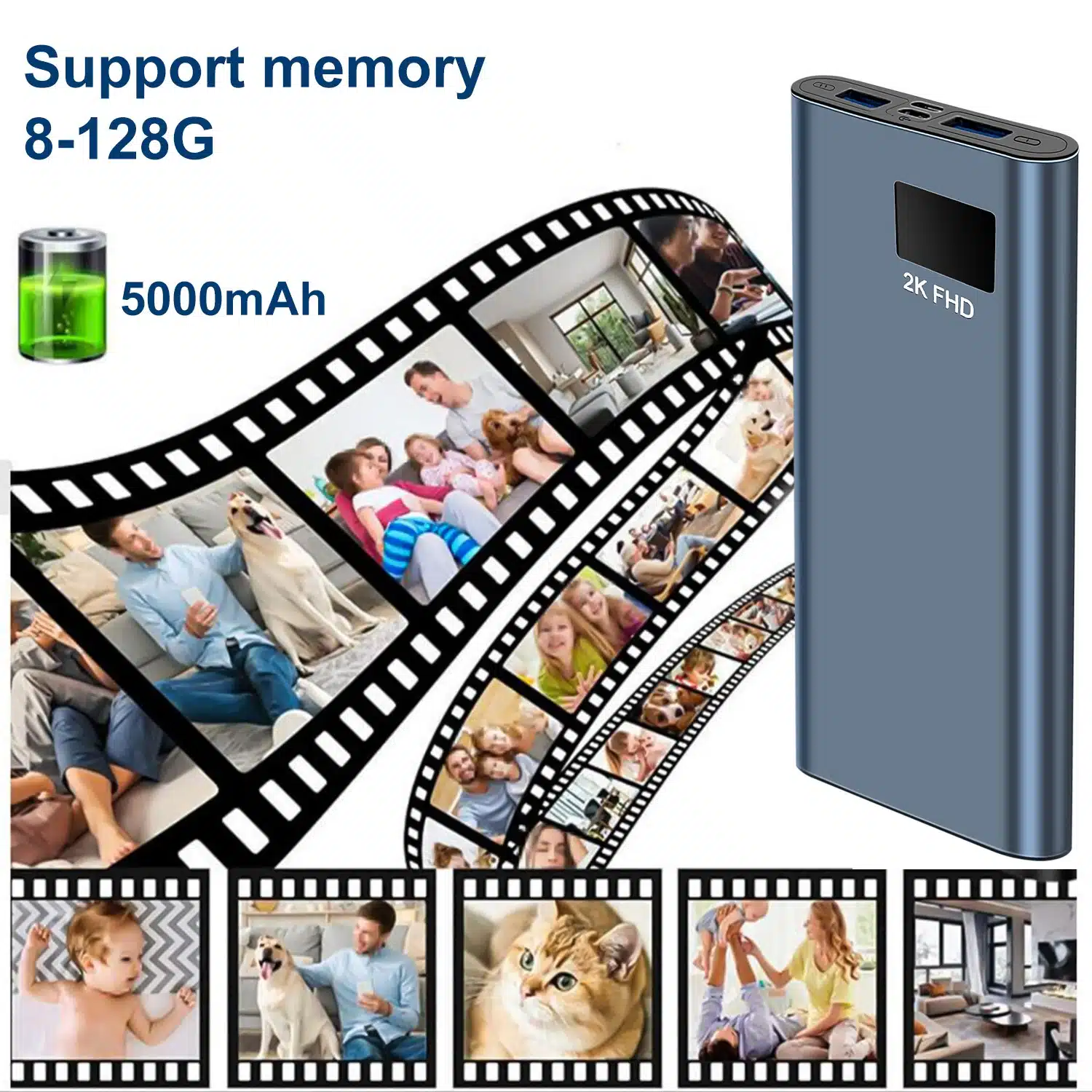 H8 PLUS 充電寶攝影機 2K高清錄影【2025全新升級】